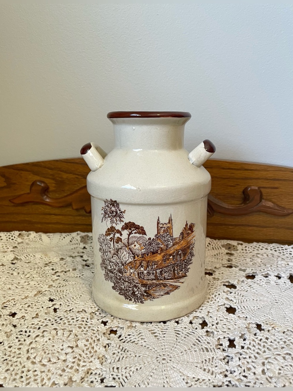 Vintage Stoneware Milk & Scenic Jug